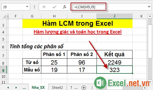 Hàm LCM trong Excel 8