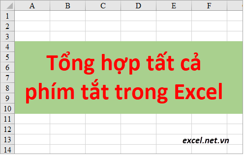 Các phím tắt trong Excel