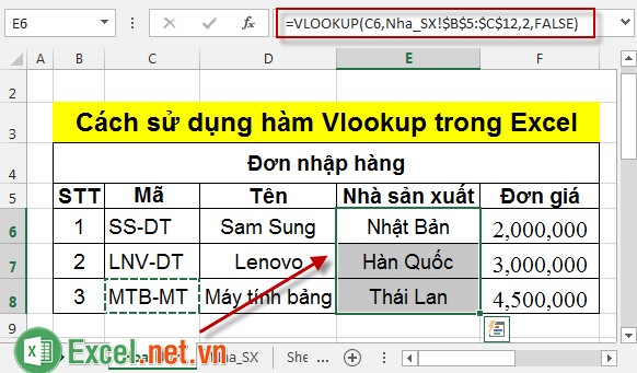 Cách sử dụng hàm Vlookup trong Excel 9