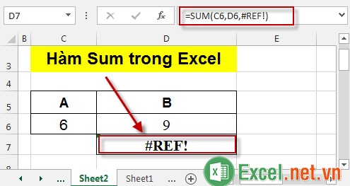 Hàm Sum trong Excel 4