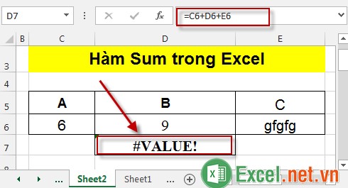 Hàm Sum trong Excel