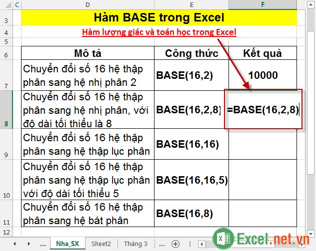 Hàm BASE trong Excel 4