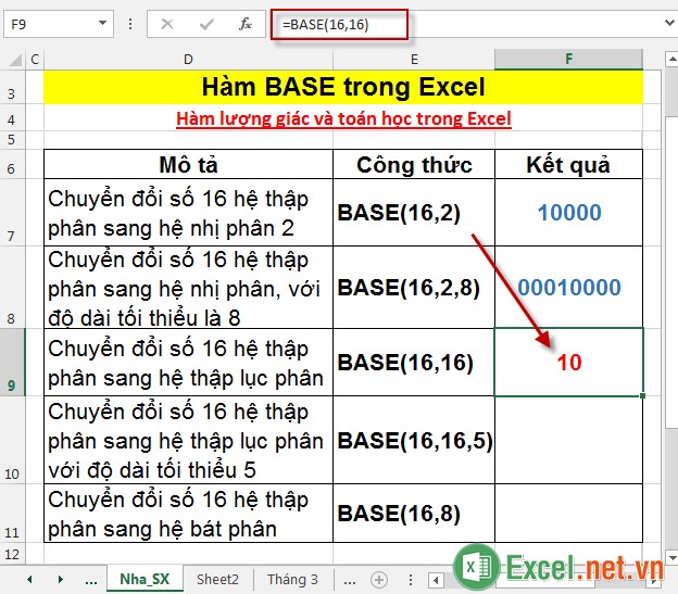 Hàm BASE trong Excel 6