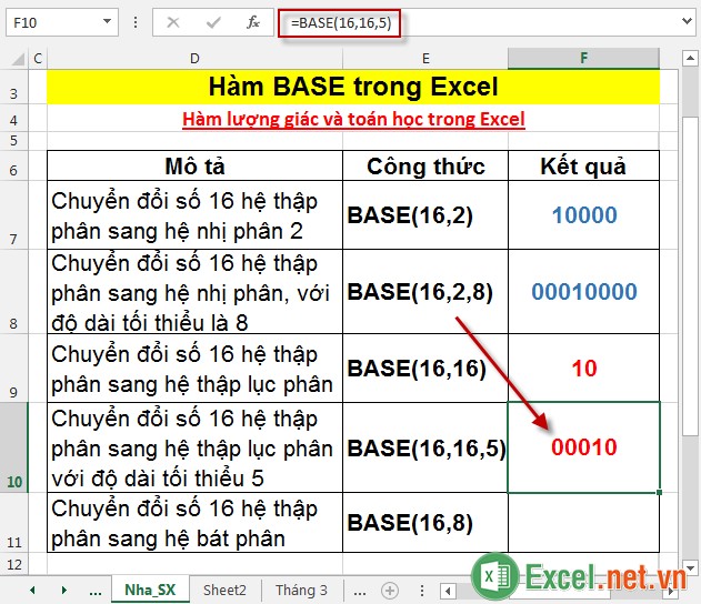 Hàm BASE trong Excel 7