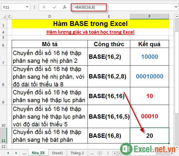 Hàm BASE trong Excel 8