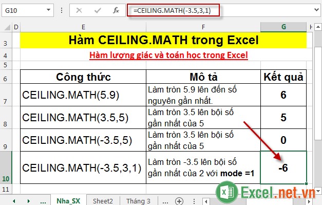 Hàm CEILINGMATH trong Excel 6