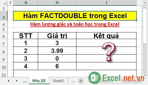 Hàm FACTDOUBLE trong Excel