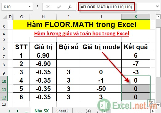 Hàm FLOORMATH trong Excel 7