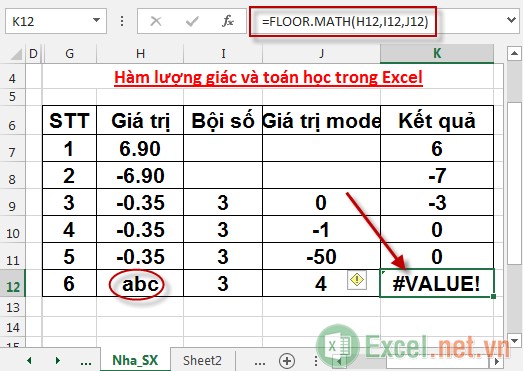Hàm FLOORMATH trong Excel 8