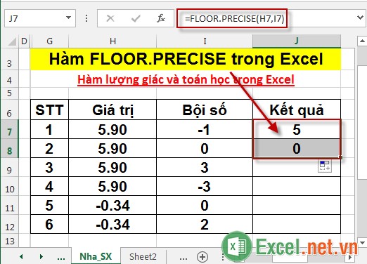 Hàm FLOORPRECISE trong Excel 4