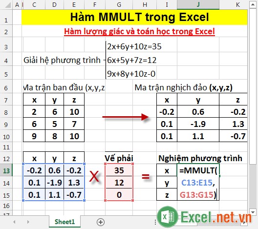 Hàm MMULT trong Excel 11