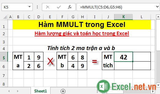 Hàm MMULT trong Excel 3
