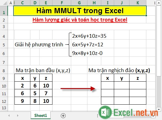 Hàm MMULT trong Excel 6