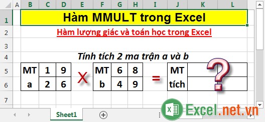 Hàm MMULT trong Excel