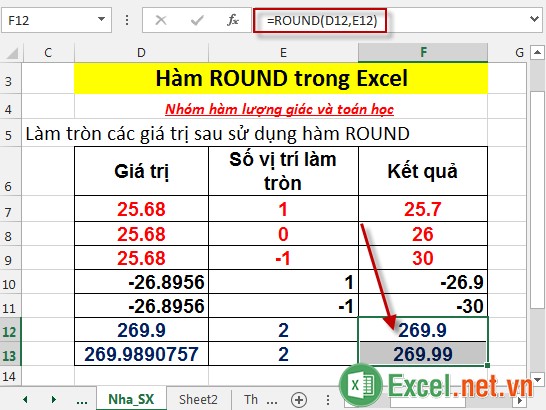Hàm ROUND trong Excel 6