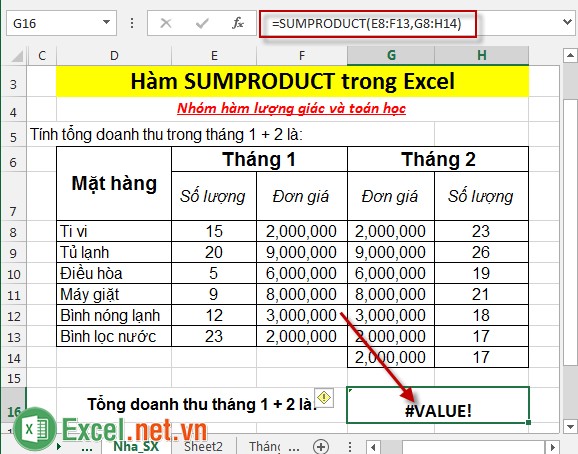 Hàm SUMPRODUCT trong Excel 7
