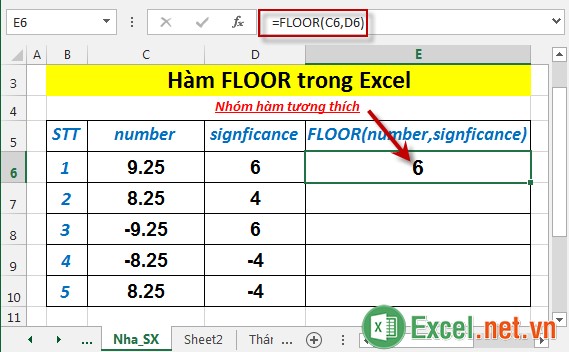 Hàm FLOOR trong Excel 3