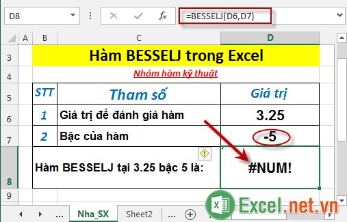Hàm BESSELJ trong Excel 6
