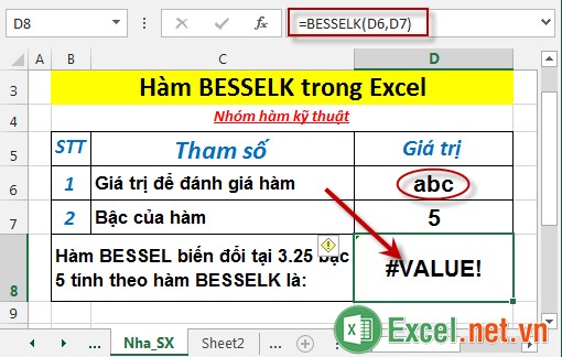 Hàm BESSELK trong Excel 5