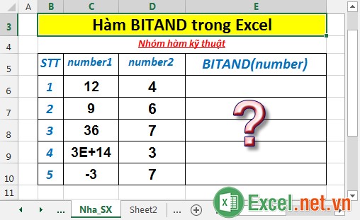 Hàm BITAND - Hàm trả về bitwise And của hai số trong Excel