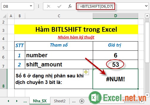 Hàm BITLSHIFT trong Excel 5