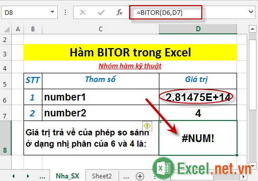 Hàm BITOR trong Excel 4