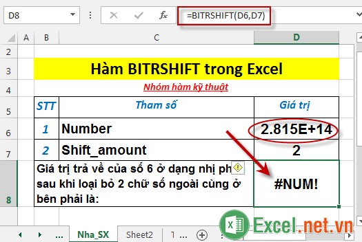 Hàm BITRSHIFT trong Excel 4