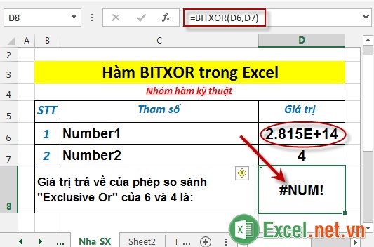Hàm BITXOR trong Excel 4