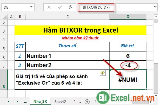 Hàm BITXOR trong Excel 5