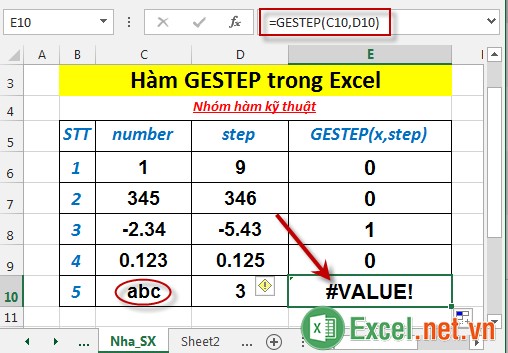 Hàm GESTEP trong Excel 5