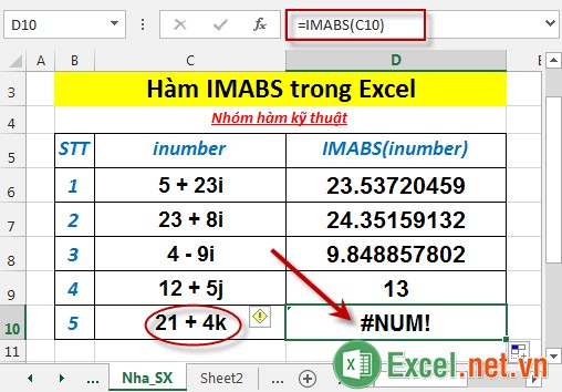 Hàm IMABS trong Excel 5