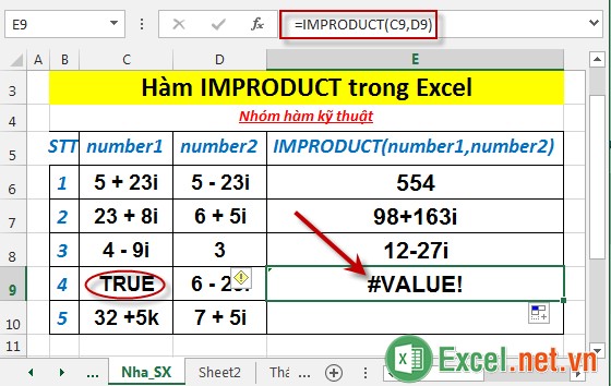 Hàm IMPRODUCT trong Excel 5