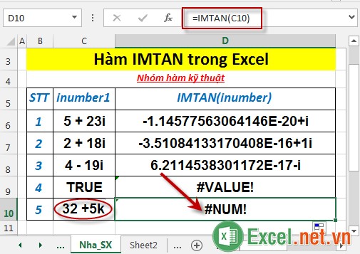 Hàm IMTAN trong Excel 6