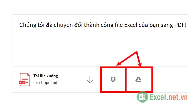 Lưu file lên Dropbox hoặc Google Drive bằng cách nhấn chọn biểu tượng tương ứng