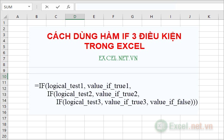 Cách dùng hàm IF 3 điều kiện trong Excel