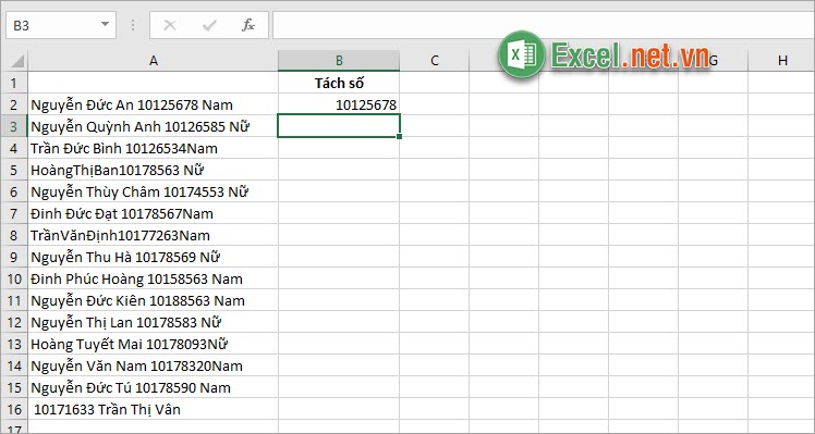 Hàm =ExtractNumber sẽ giúp bạn tách số ra khỏi chuỗi kí tự trong Excel