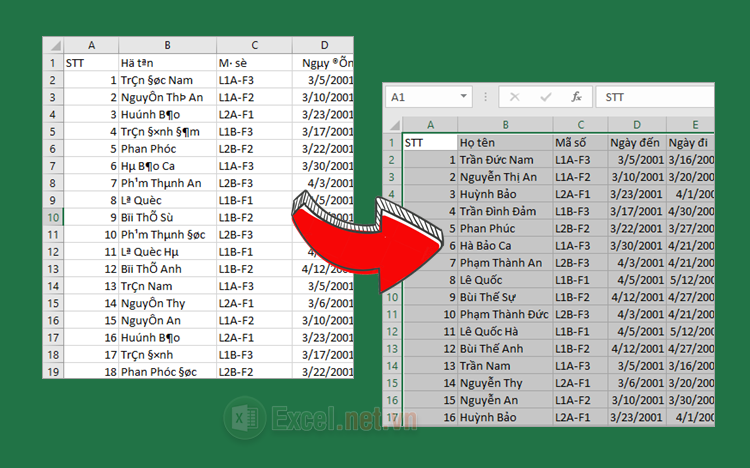 Cách sửa lỗi phông chữ trong Excel cực dễ
