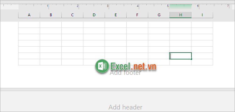 Kết quả bỏ đánh số trang trong Excel
