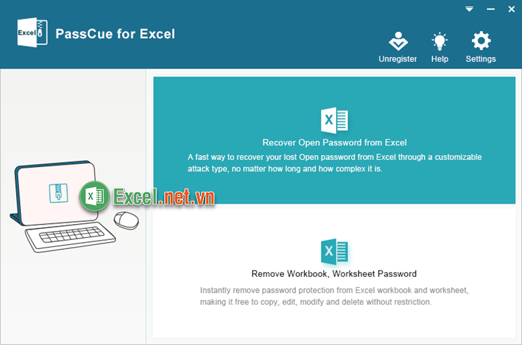 Chọn Recover Open Password from Excel